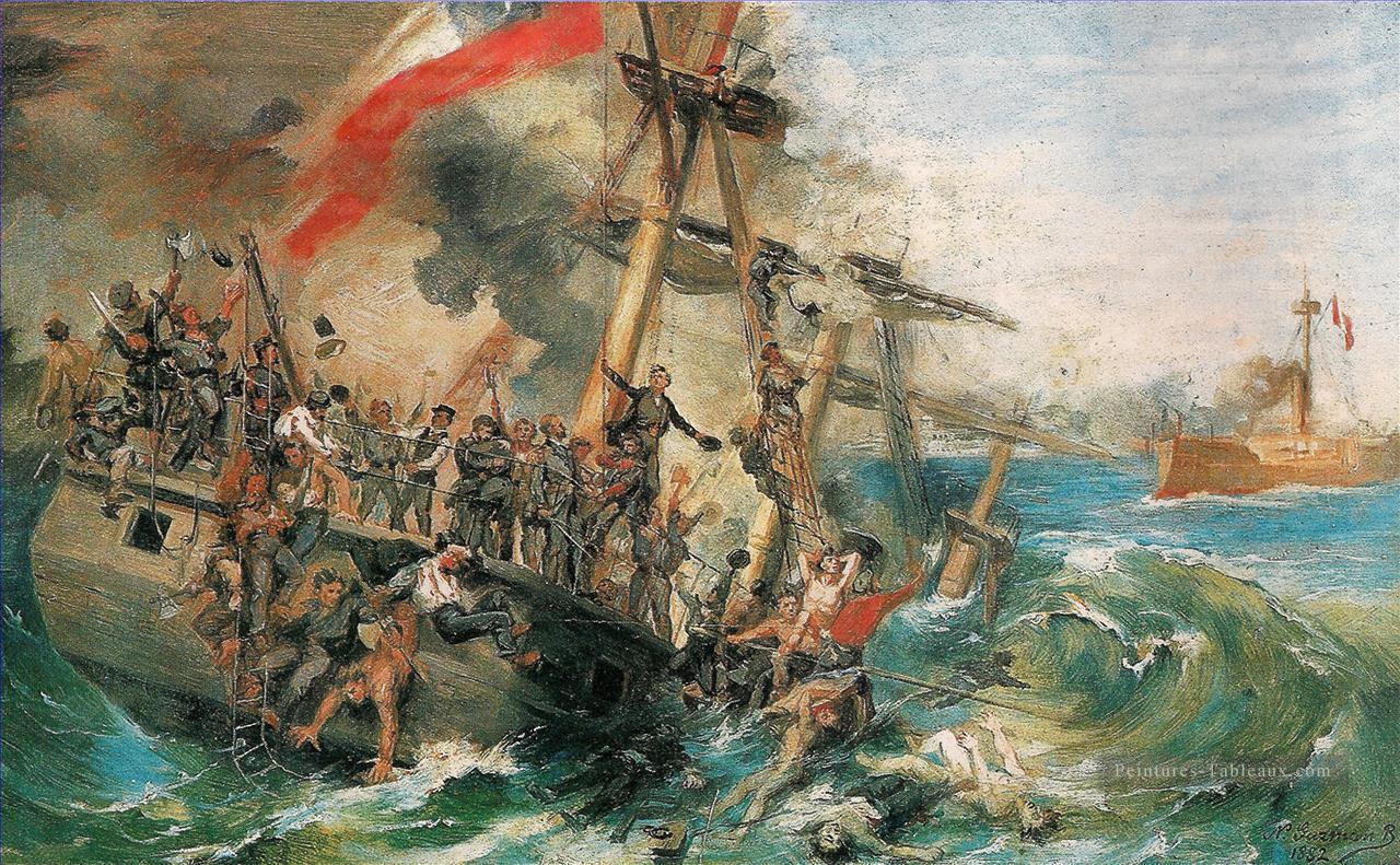 Combat Naval de l’Iquique Nicolas Guzman Batailles navales Peintures à l'huile